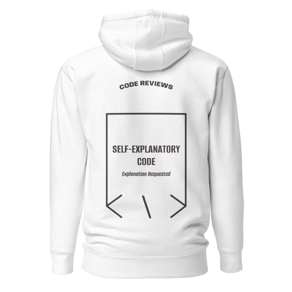 Self-Explanatory Code — White Charcoal Heather back mockup