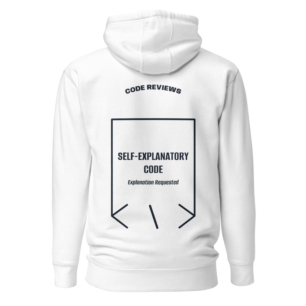 Self-Explanatory Code — White Navy Blazer back mockup