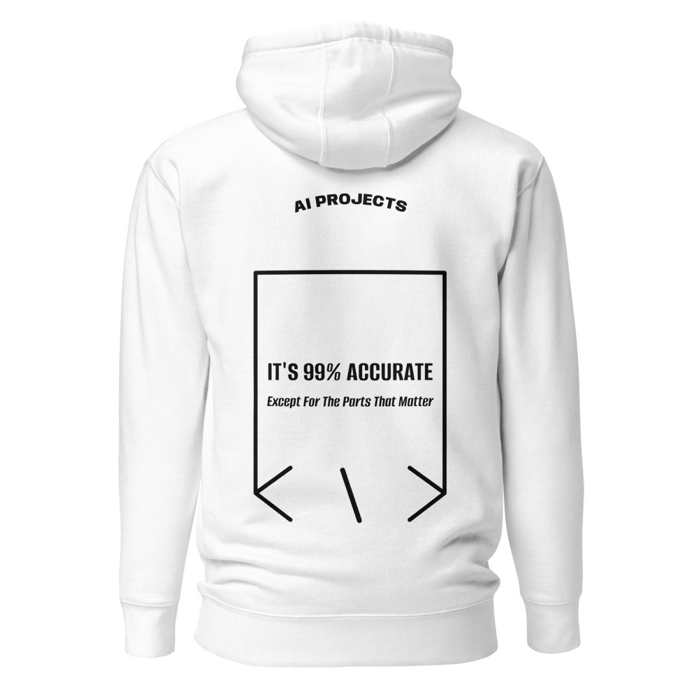 It's 99% Accurate — White Black back mockup