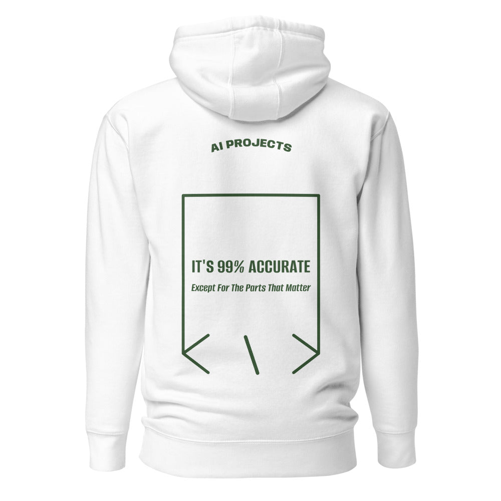 It's 99% Accurate — White Forest Green back mockup