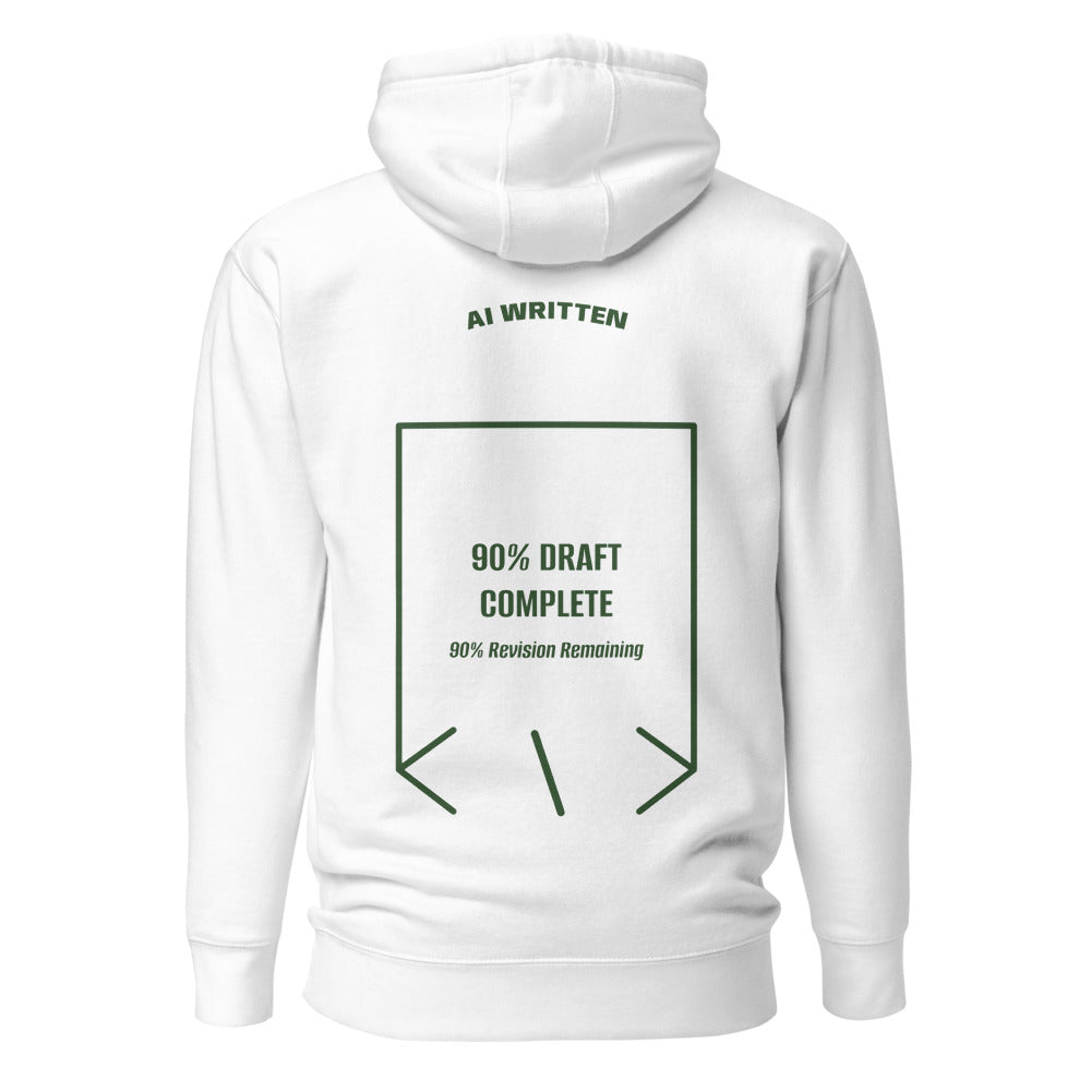 90% Draft Complete — White Forest Green back mockup