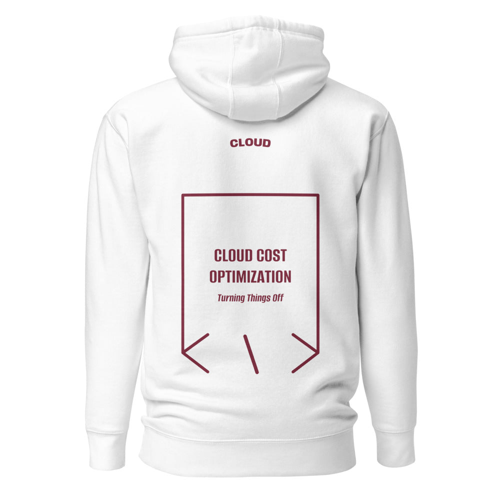 Cloud Cost Optimization — White Maroon back mockup