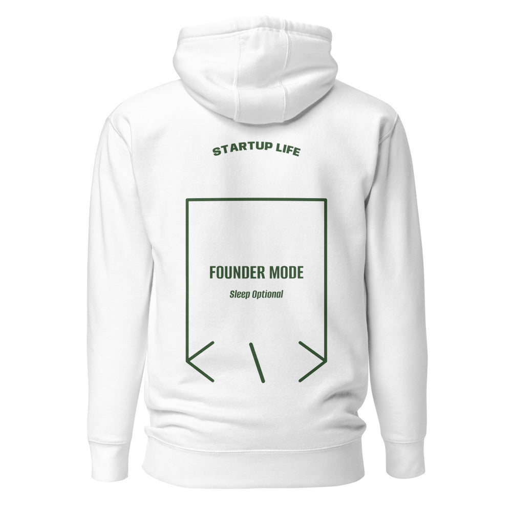 Founder Mode — White Forest Green back mockup