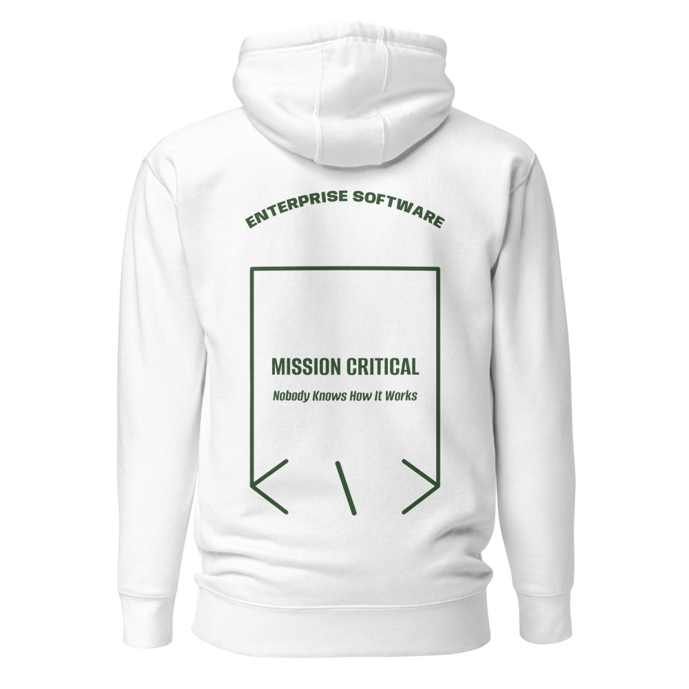 Mission Critical — White Forest Green back mockup