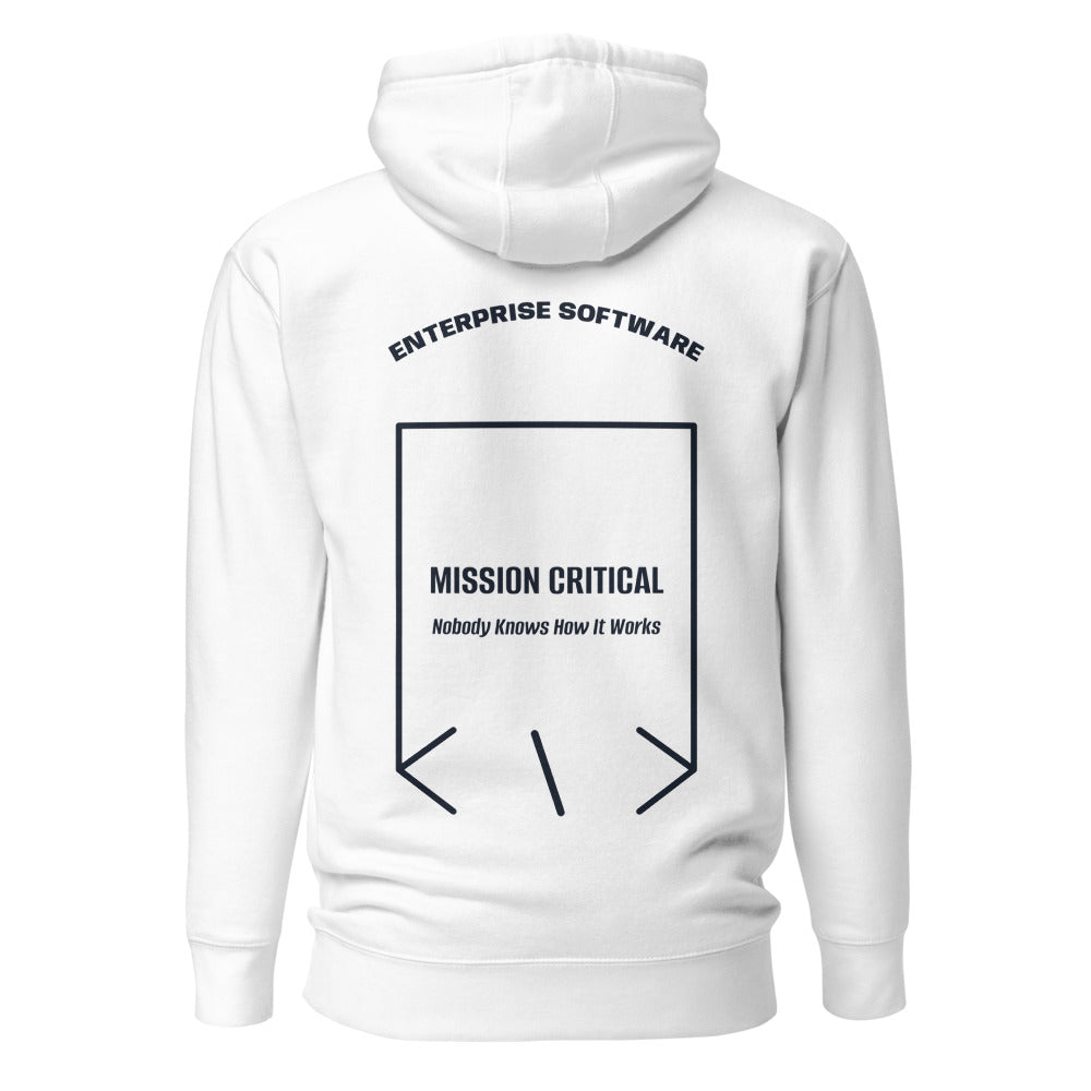 Mission Critical — White Navy Blazer back mockup