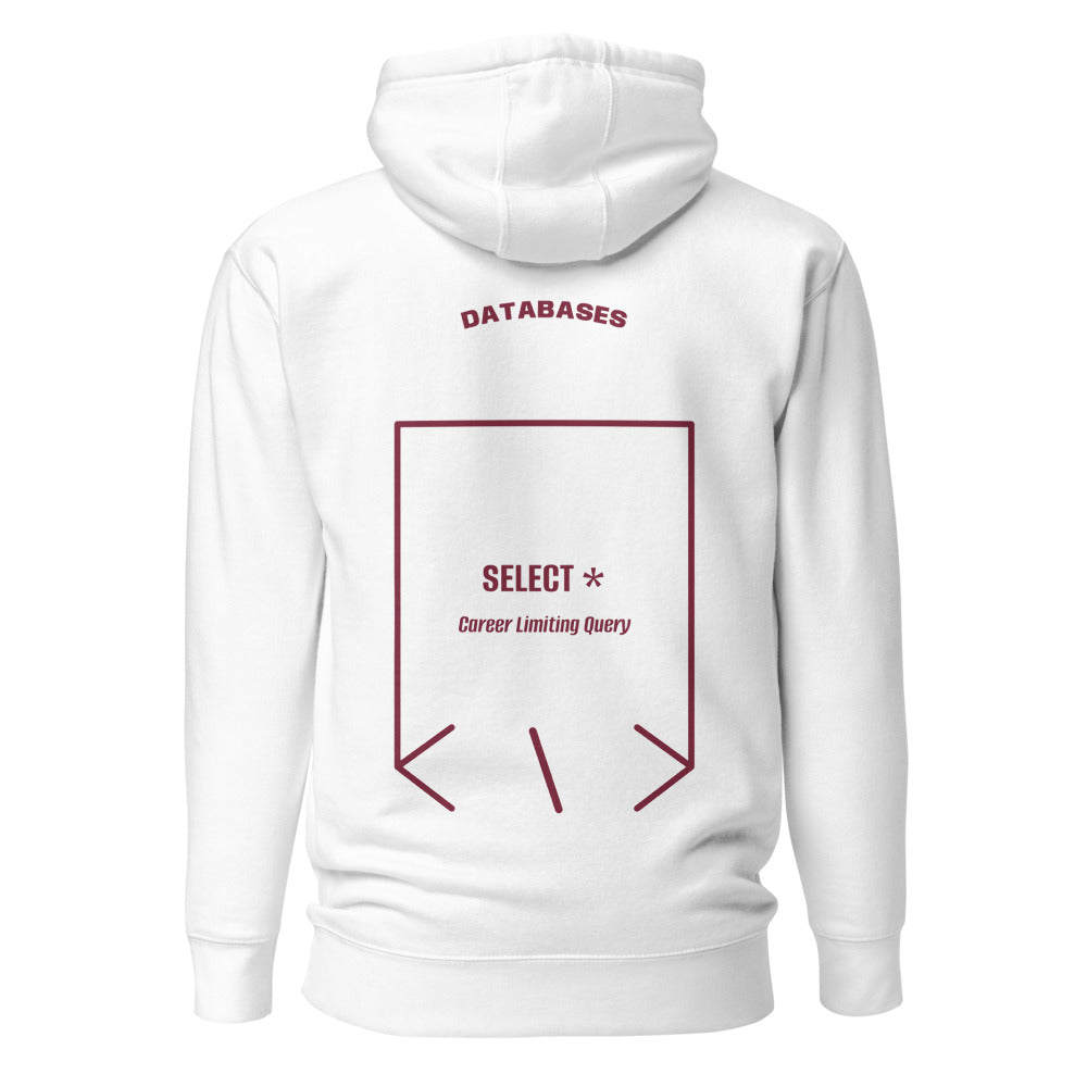 SELECT * — White Maroon back mockup