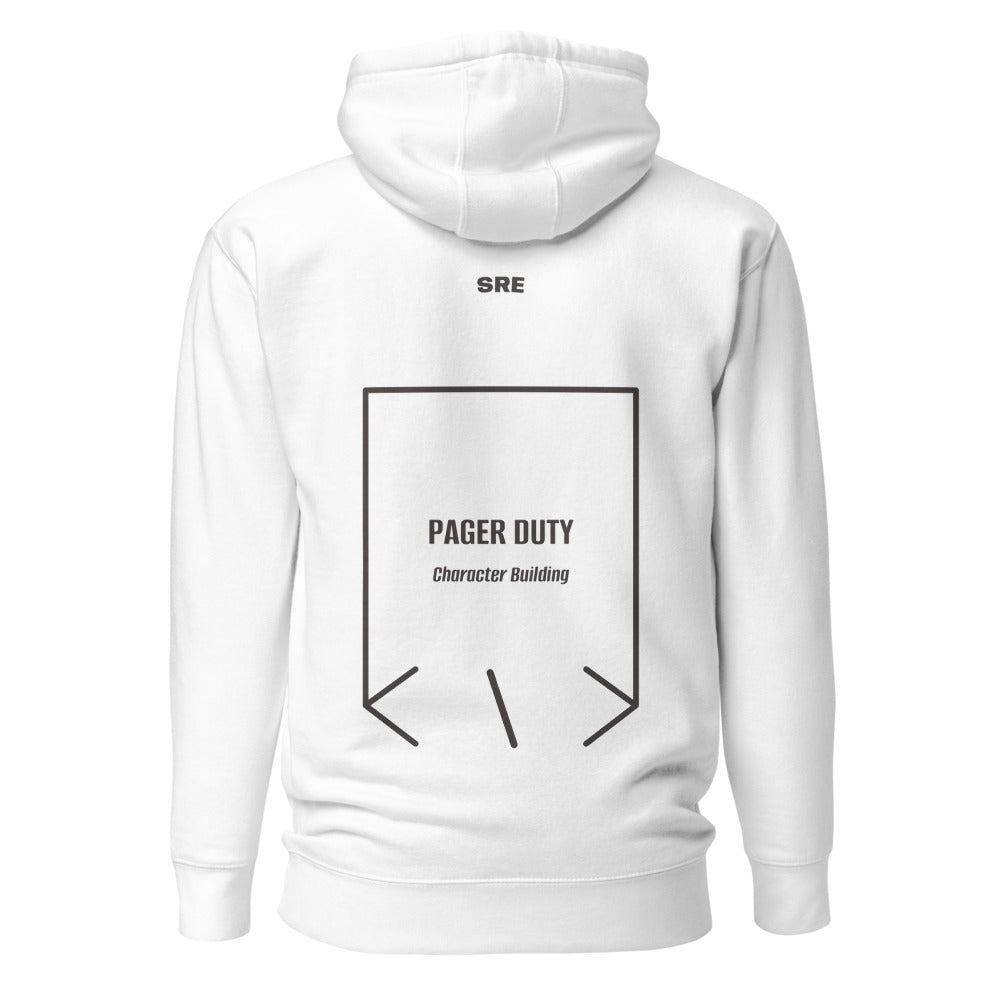 Pager Duty — White Charcoal Heather back mockup