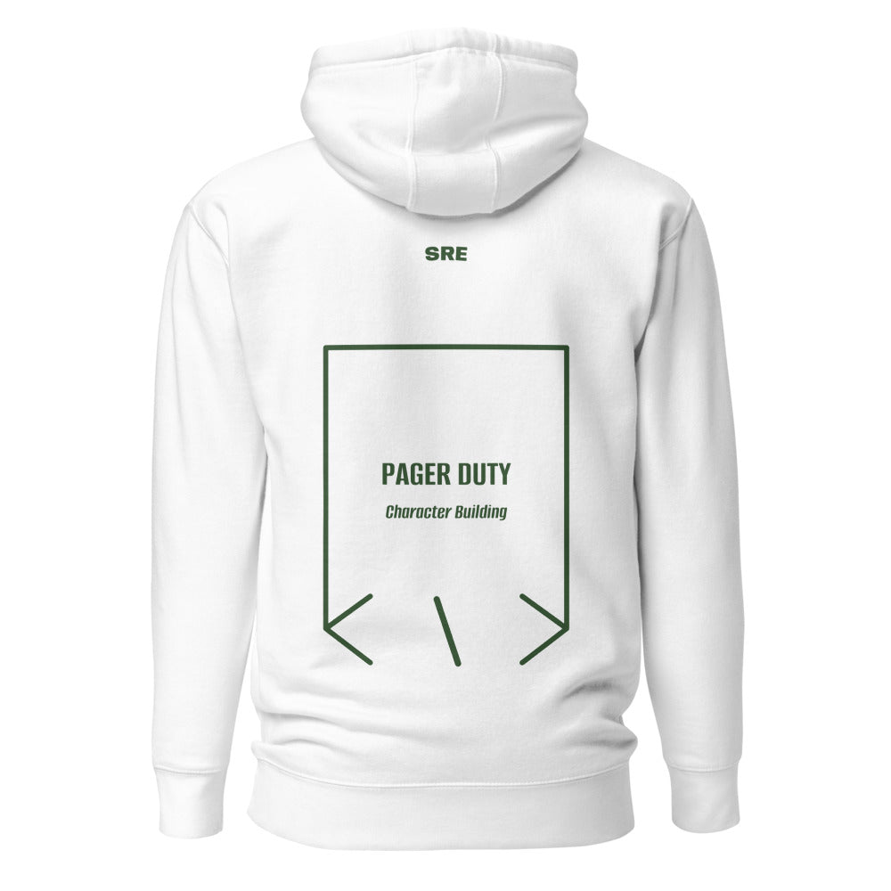 Pager Duty — White Forest Green back mockup