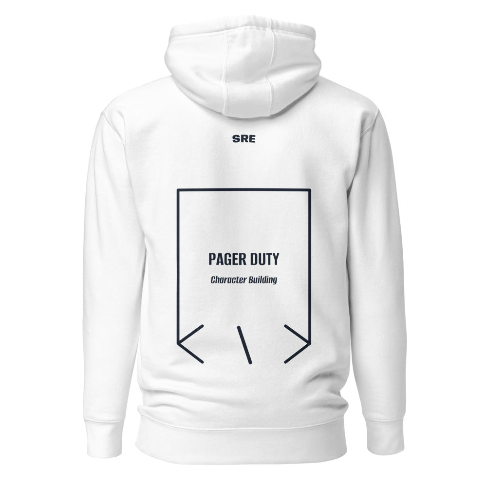 Pager Duty — White Navy Blazer back mockup