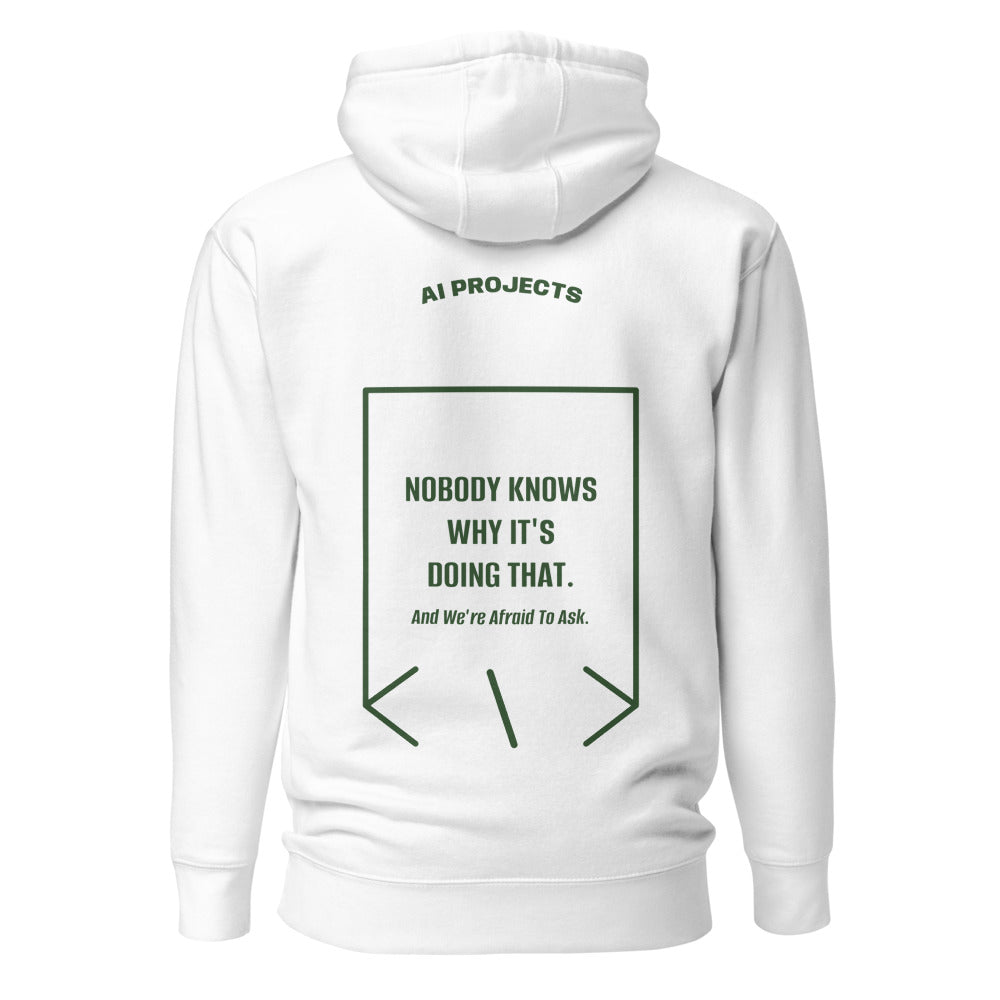 Nobody Knows Why It's Doing That. — White Forest Green back mockup