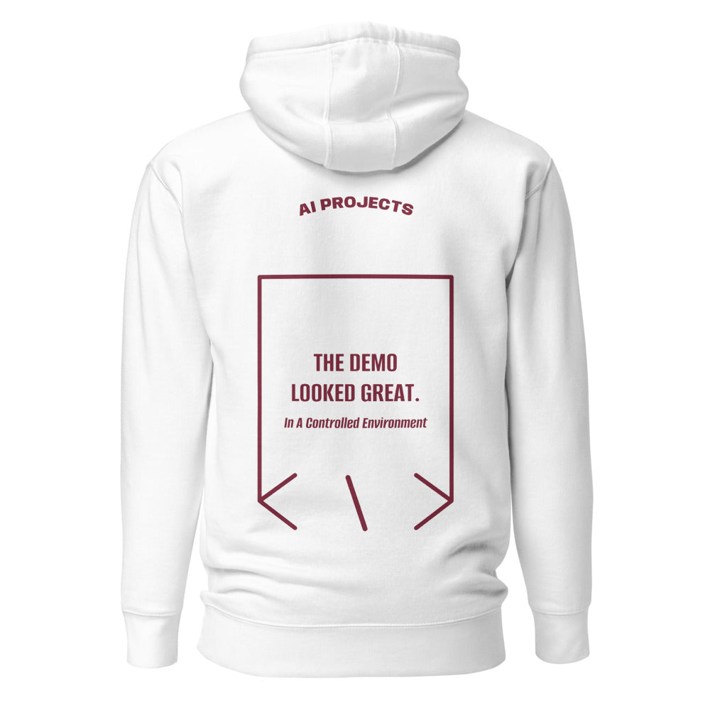 The Demo Looked Great. — White Maroon back mockup