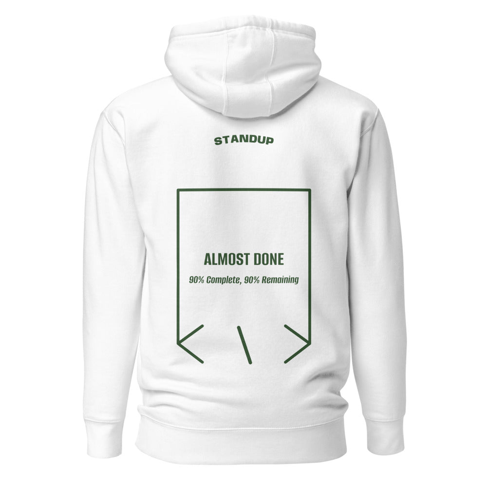 Almost Done — White Forest Green back mockup