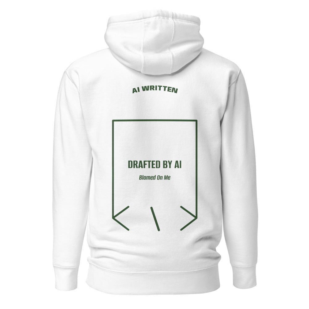 Drafted By AI — White Forest Green back mockup