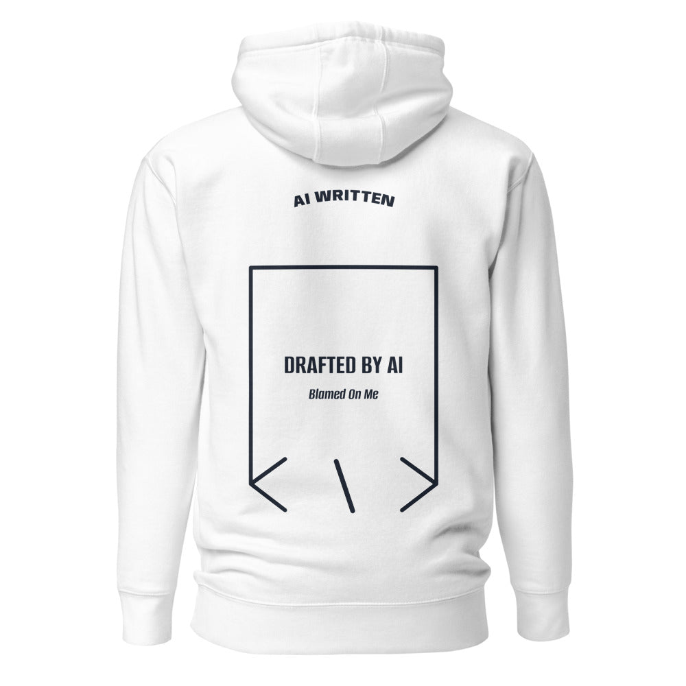 Drafted By AI — White Navy Blazer back mockup