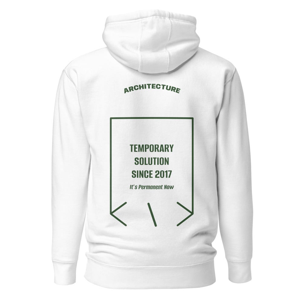 Temporary Solution Since 2017 — White Forest Green back mockup