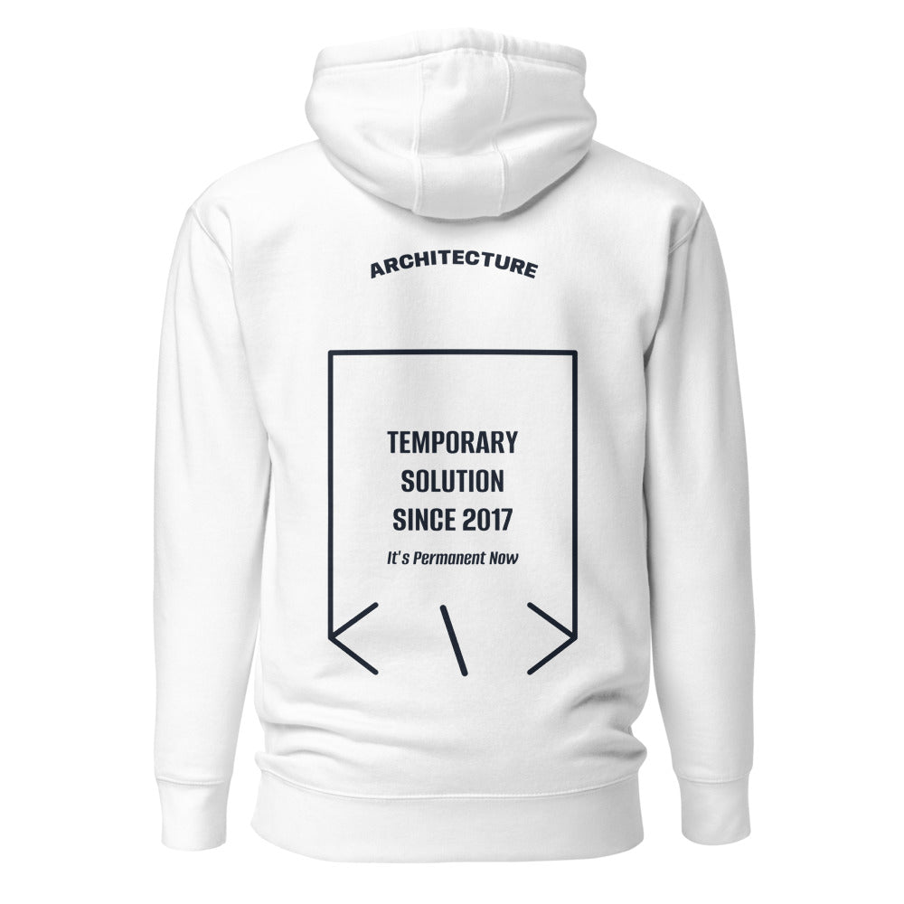 Temporary Solution Since 2017 — White Navy Blazer back mockup