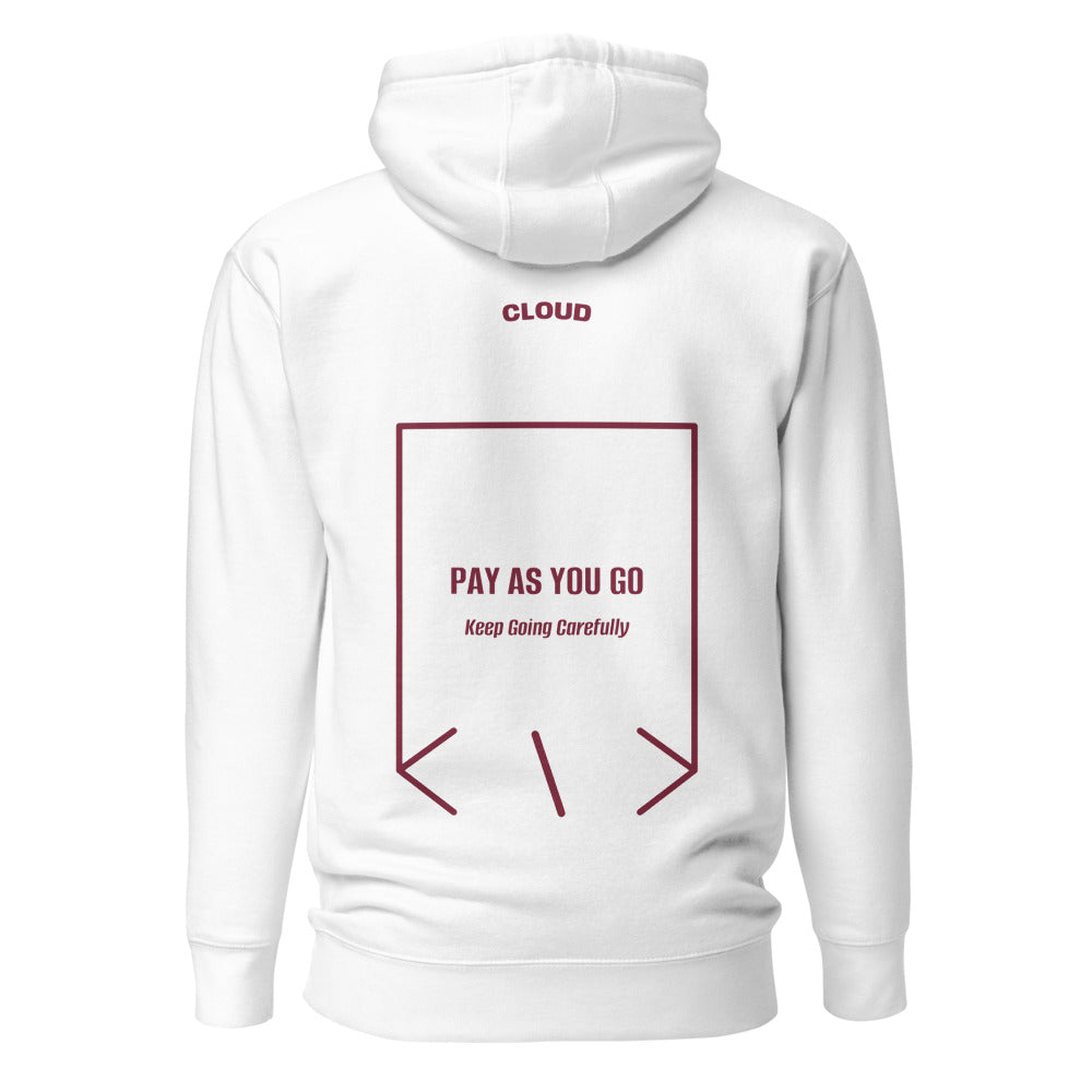 Pay As You Go — White Maroon back mockup