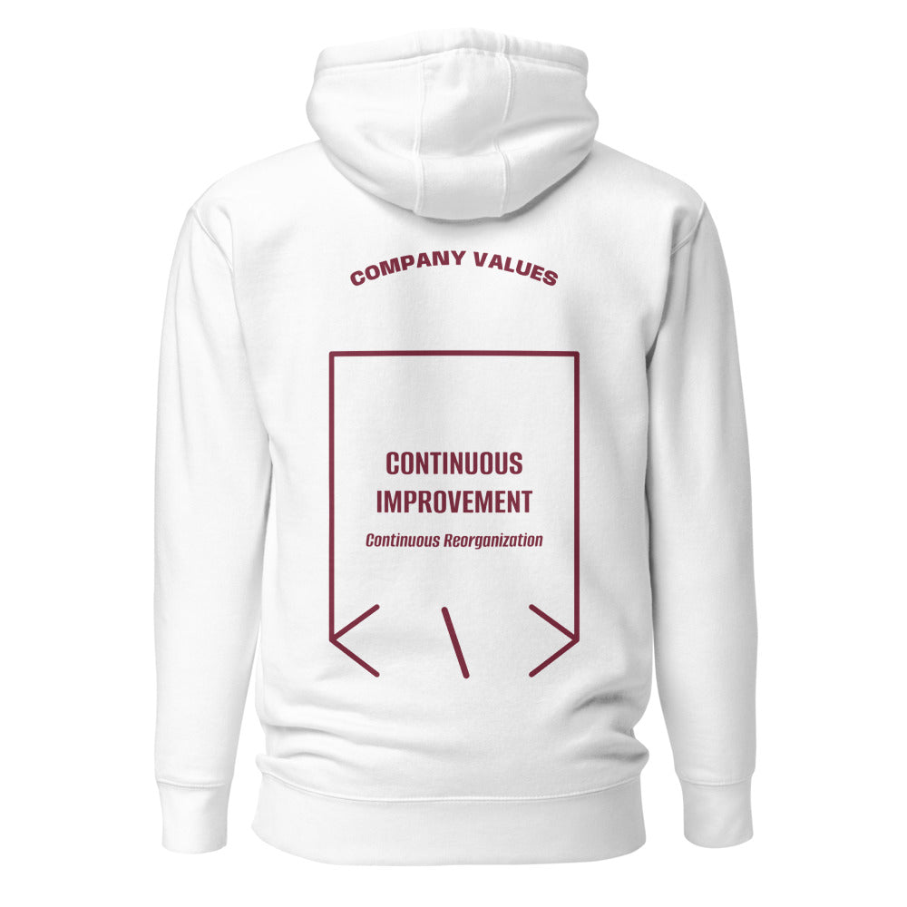 Continuous Improvement — White Maroon back mockup