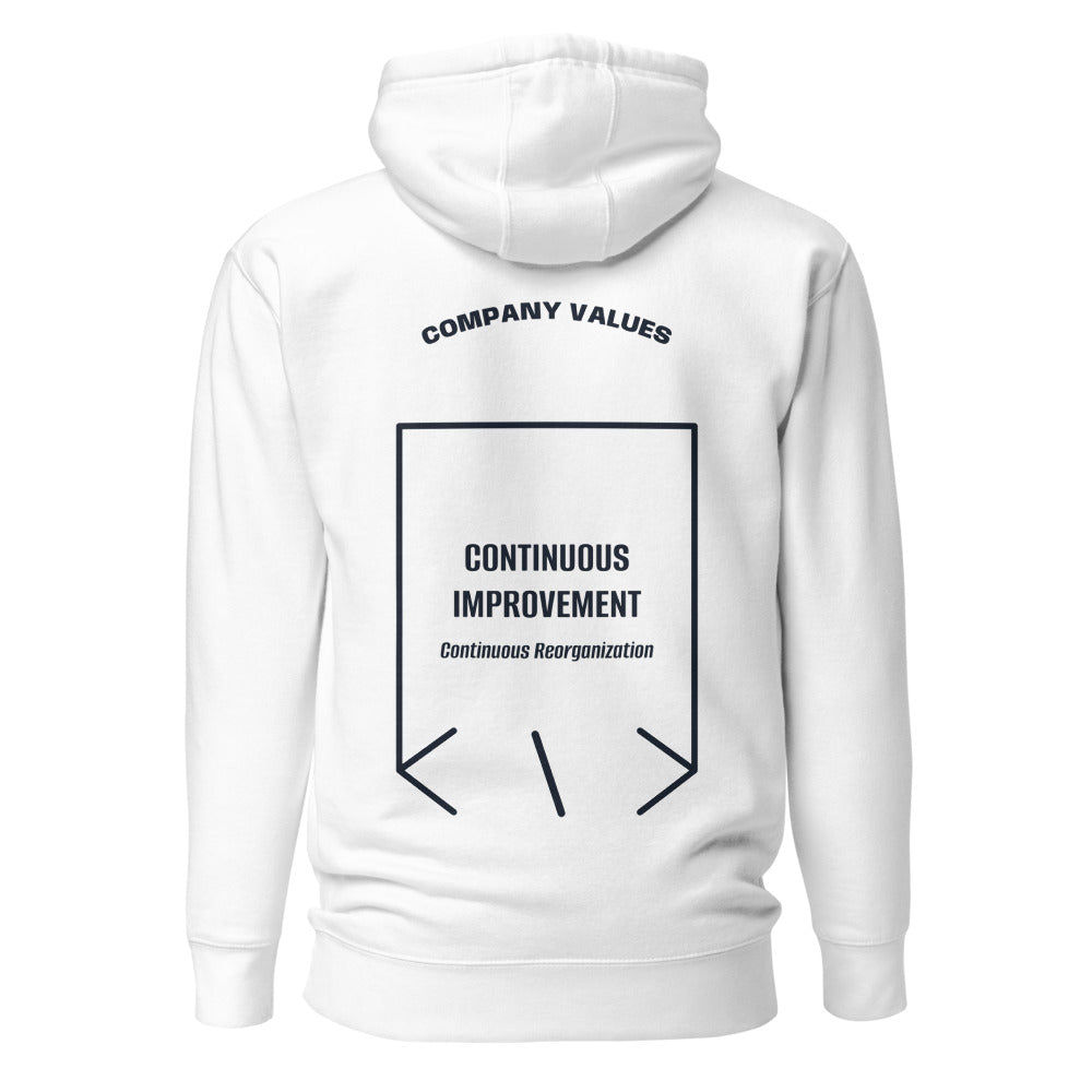 Continuous Improvement — White Navy Blazer back mockup