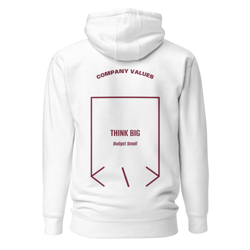 Think Big — White Maroon back mockup