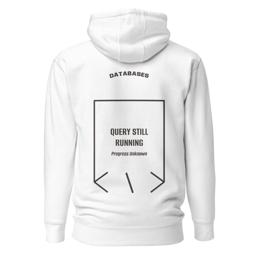 Query Still Running — White Charcoal Heather back mockup