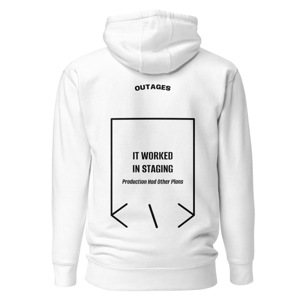 It Worked In Staging — White Black back mockup