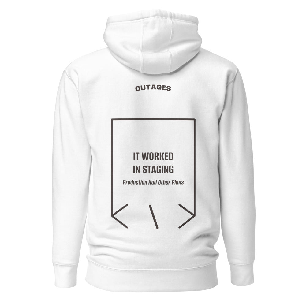 It Worked In Staging — White Charcoal Heather back mockup