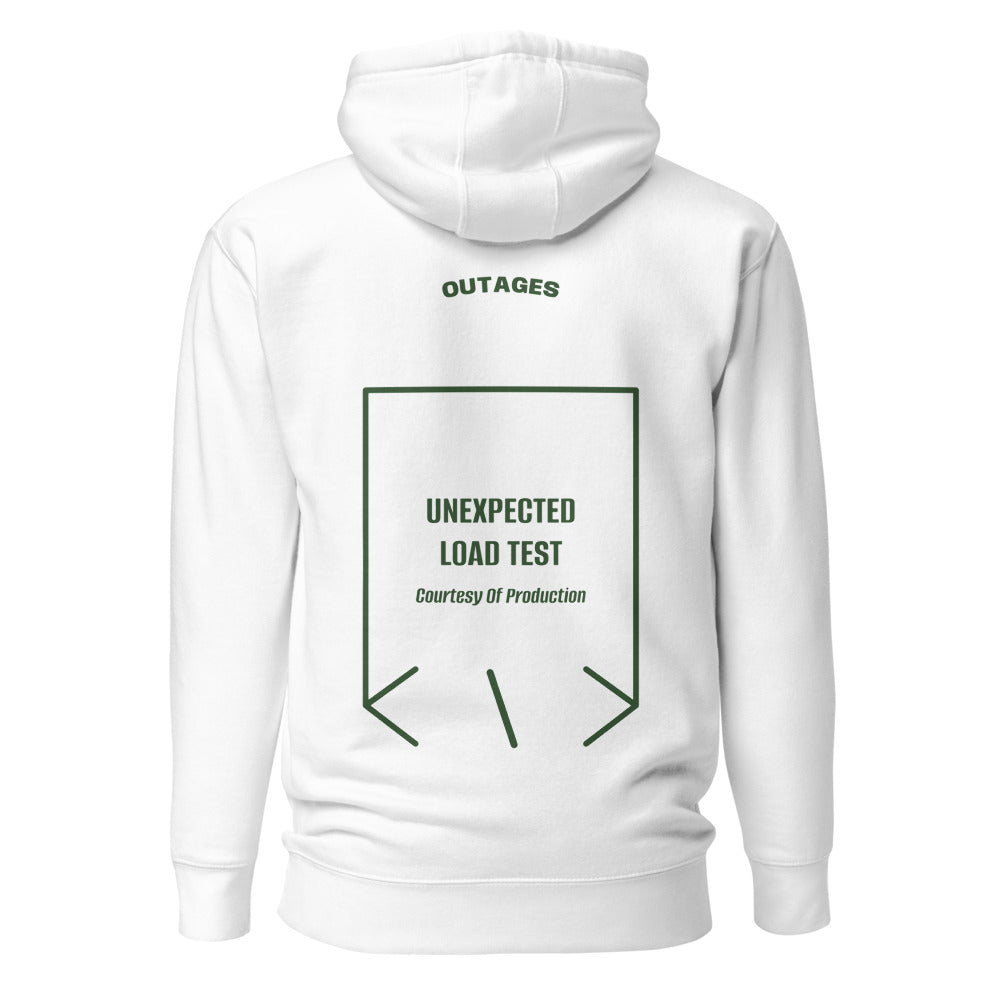 Unexpected Load Test — White Forest Green back mockup