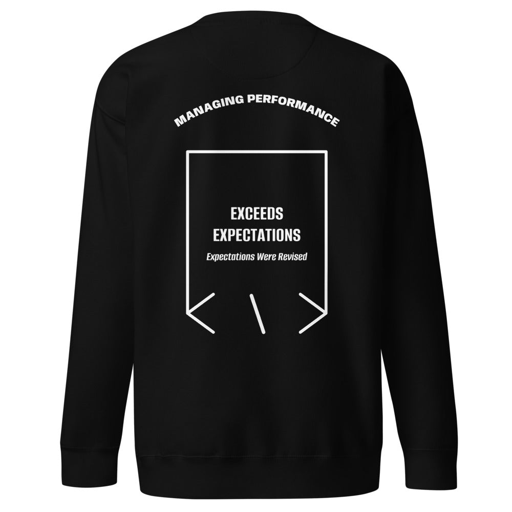 Exceeds Expectations — Black White back mockup