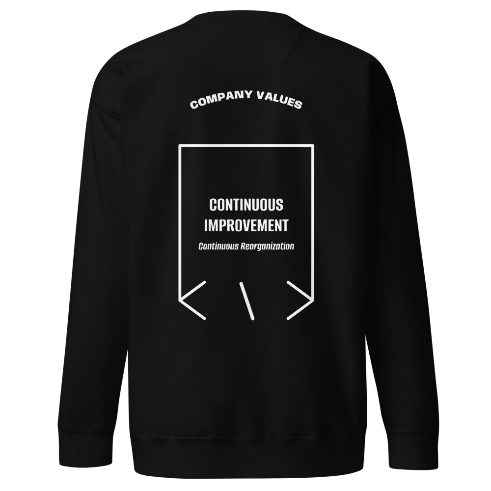 Continuous Improvement — Black White back mockup