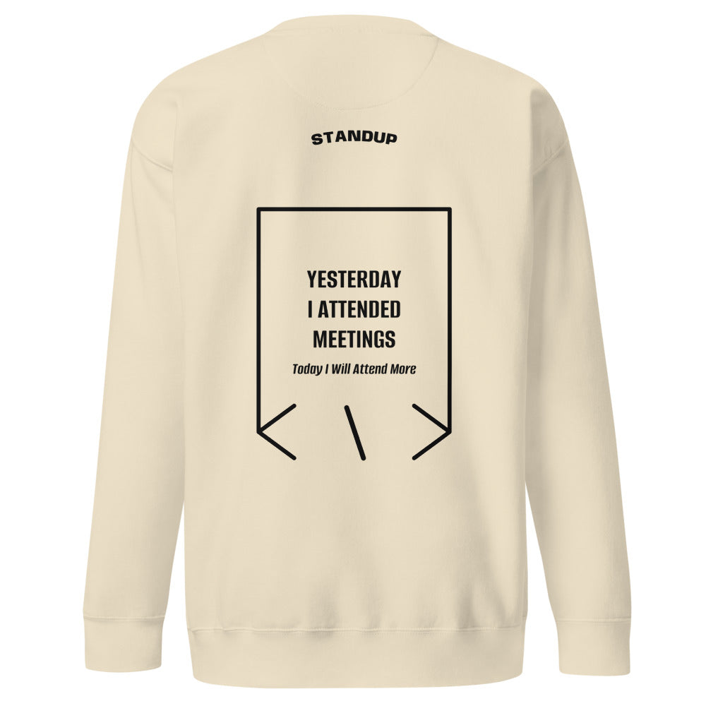 Yesterday I Attended Meetings — Bone Black back mockup