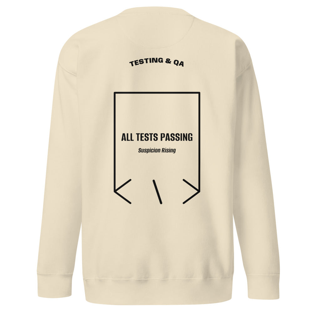 All Tests Passing — secondary back mockup