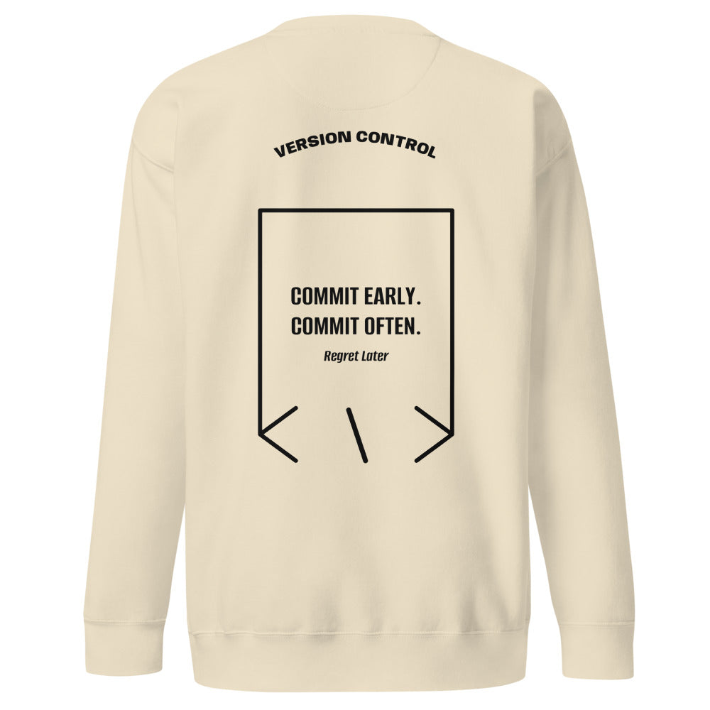 Commit Early. Commit Often. — Bone Black back mockup