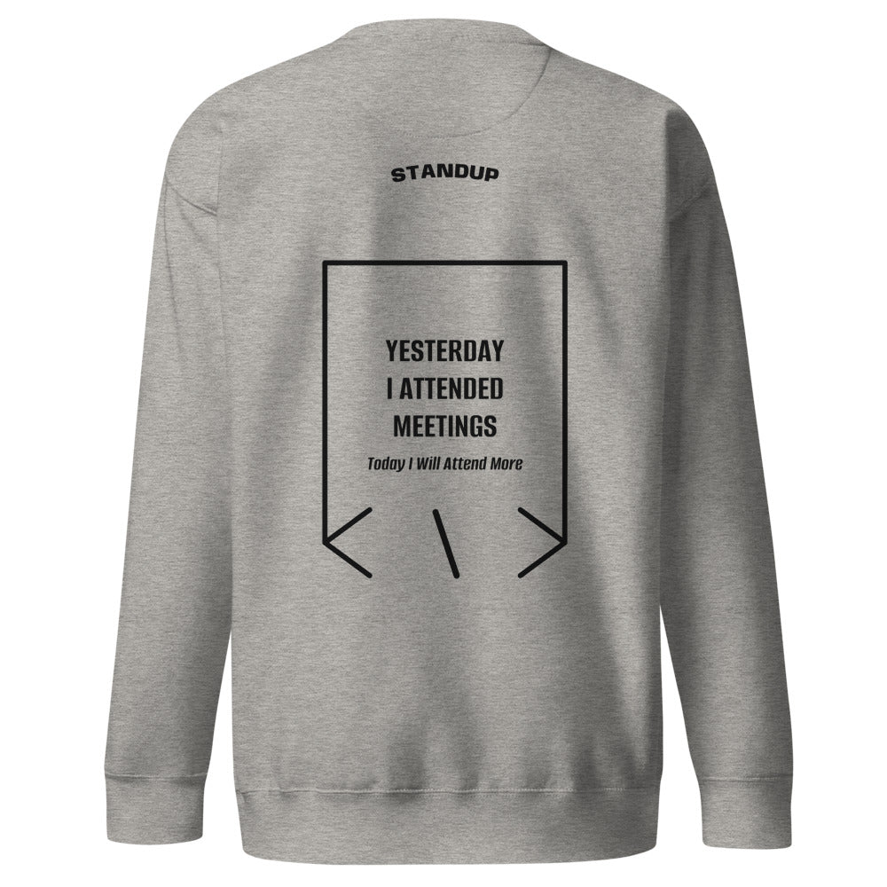 Yesterday I Attended Meetings — Carbon Grey Black back mockup
