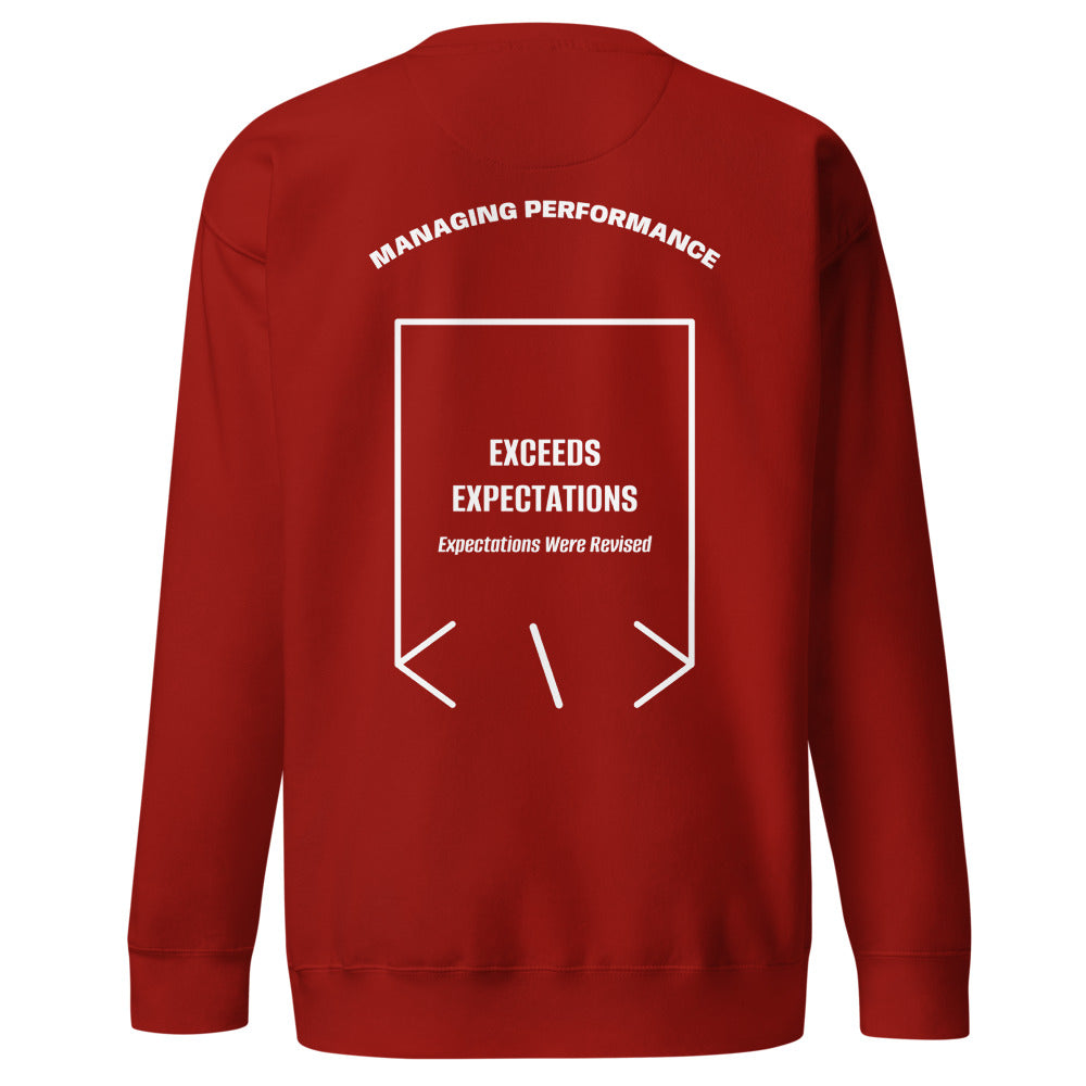 Exceeds Expectations — Cardinal White back mockup