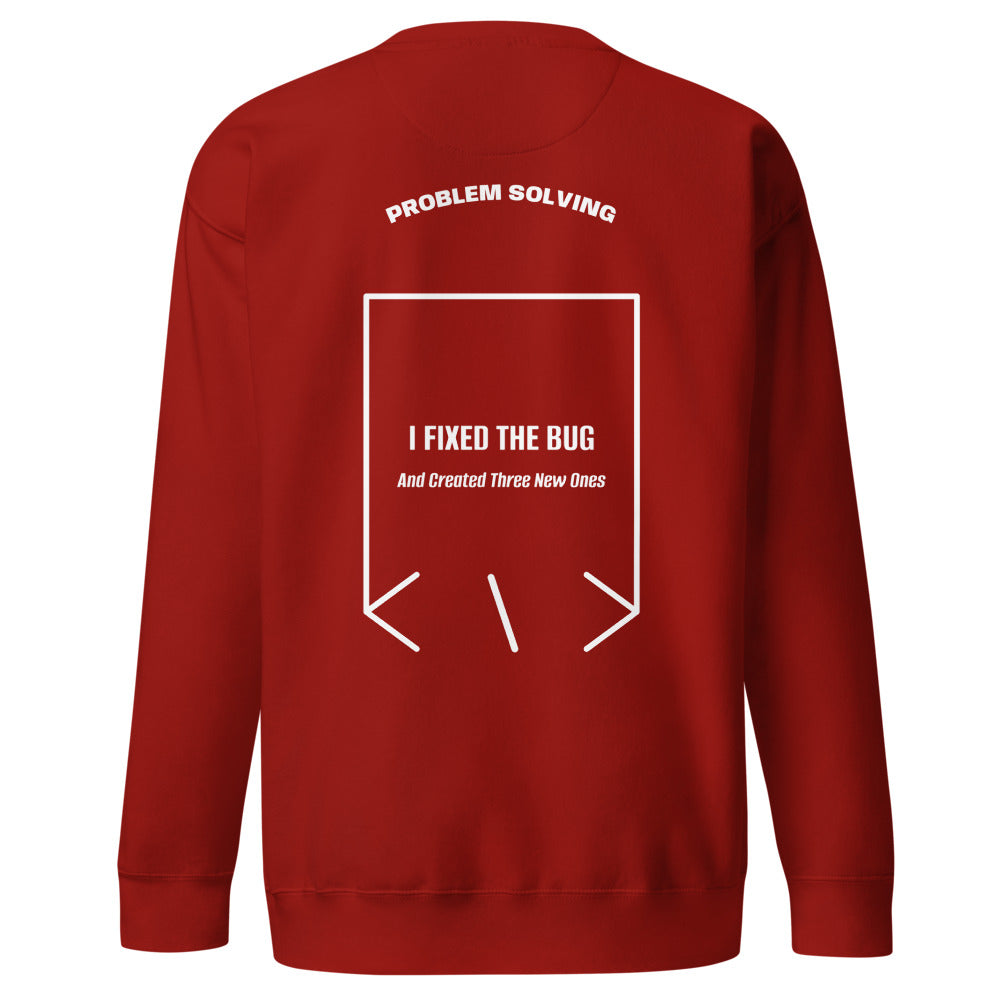 I Fixed The Bug — Cardinal White back mockup