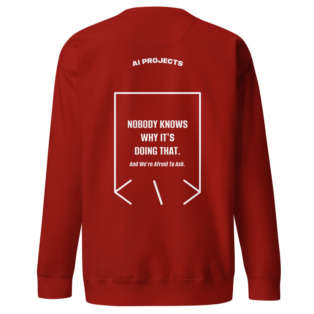 Nobody Knows Why It's Doing That. — Cardinal White back mockup
