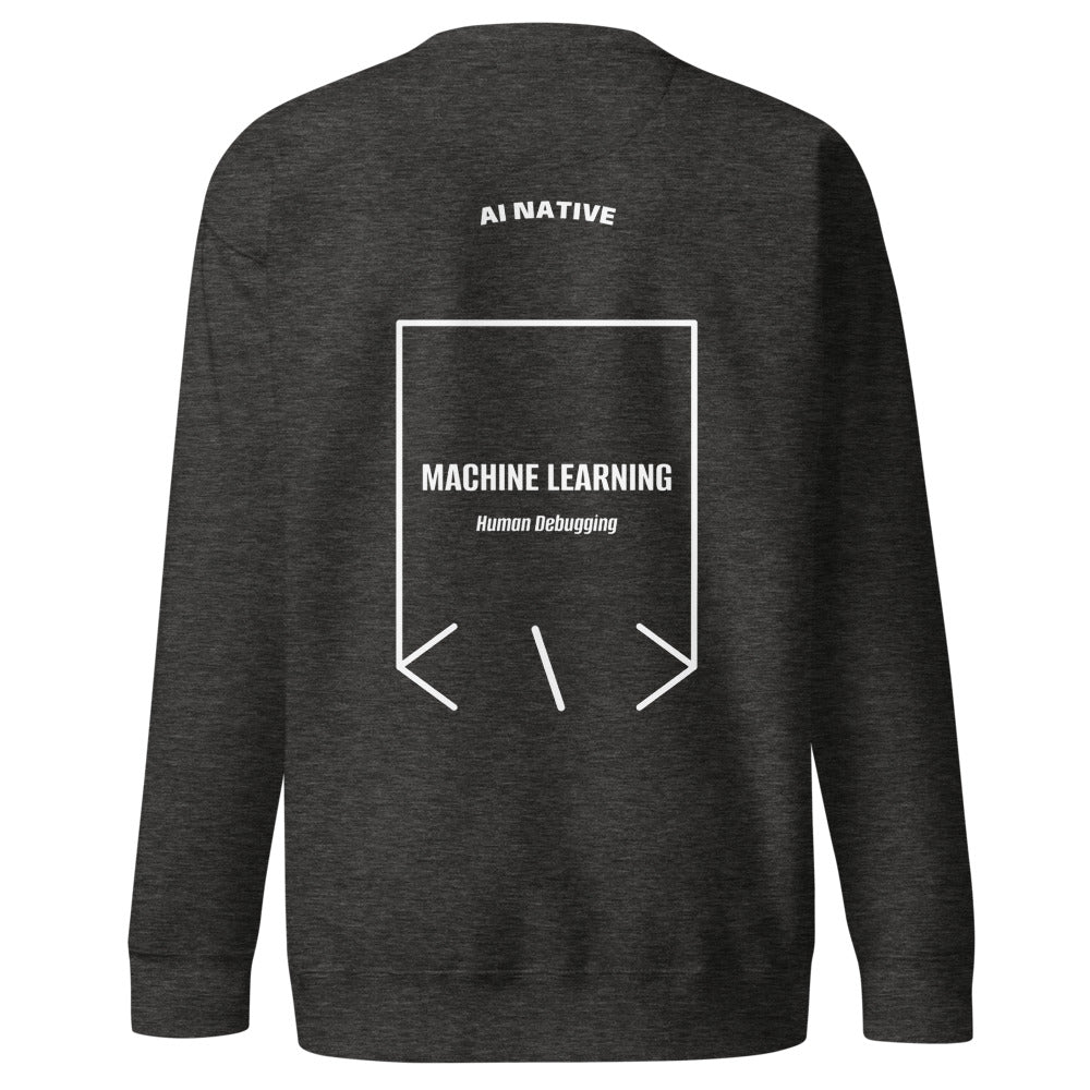 Machine Learning — Charcoal Heather White back mockup
