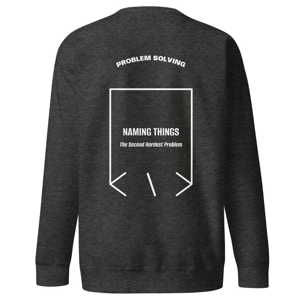 Naming Things — Charcoal Heather White back mockup