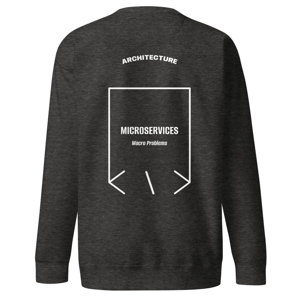 Microservices — Charcoal Heather White back mockup