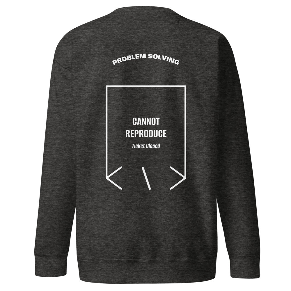 Cannot Reproduce — Charcoal Heather White back mockup