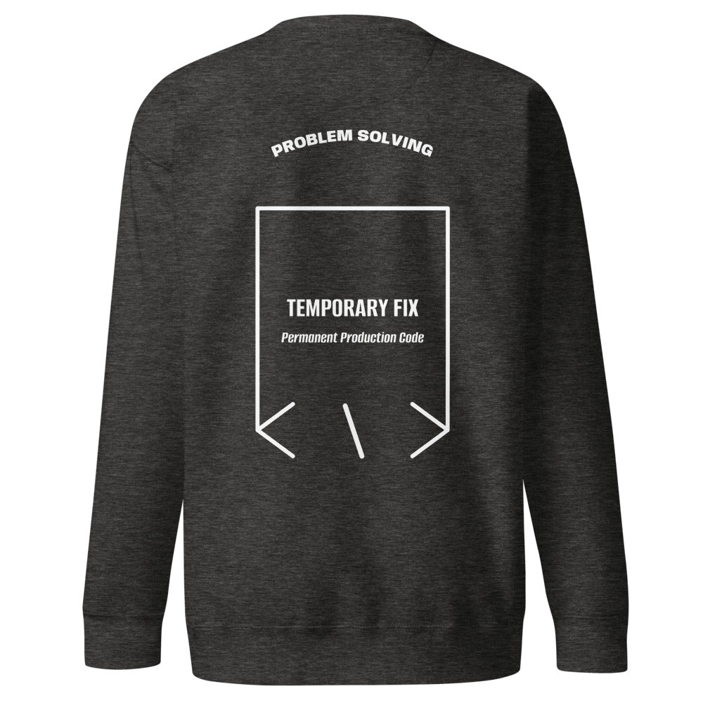 Temporary Fix — Charcoal Heather White back mockup