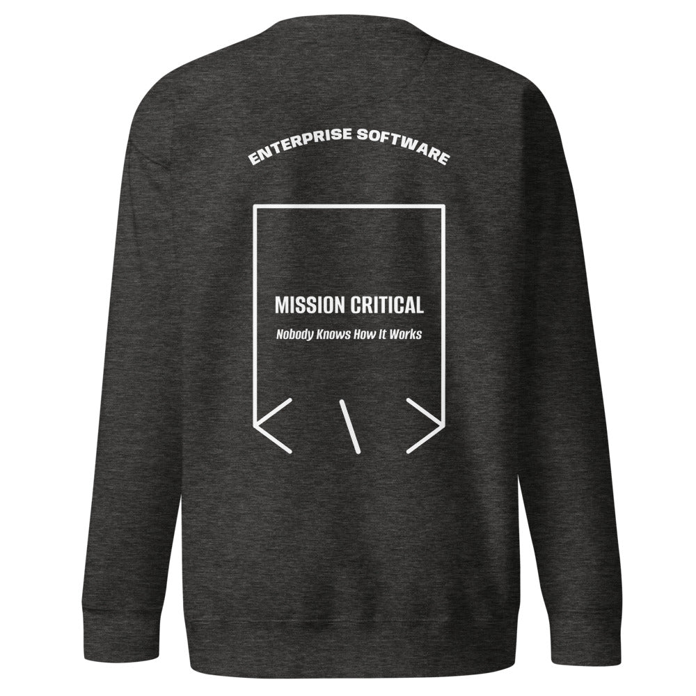 Mission Critical — Charcoal Heather White back mockup