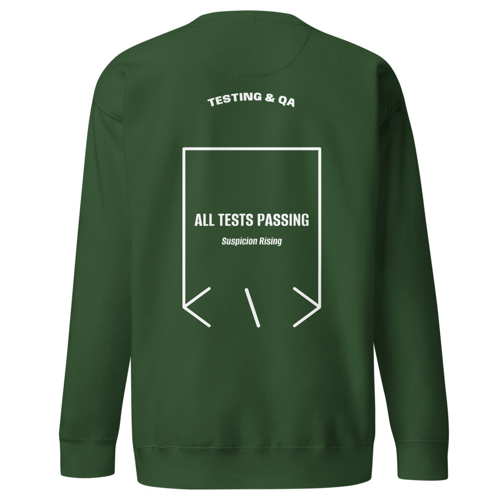 All Tests Passing — Forest Green White back mockup