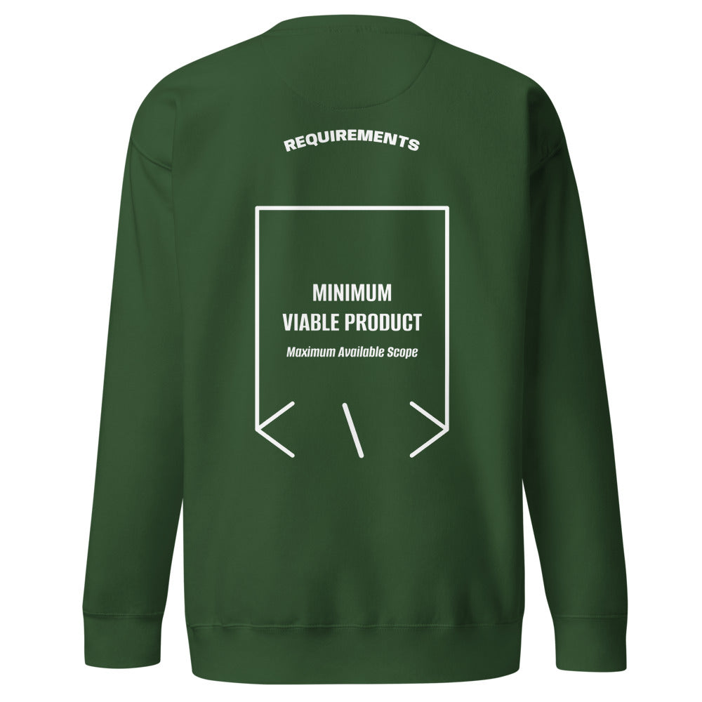 Minimum Viable Product — Forest Green White back mockup
