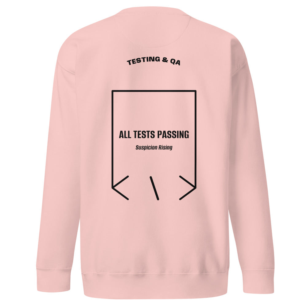 All Tests Passing — Light Pink Black back mockup