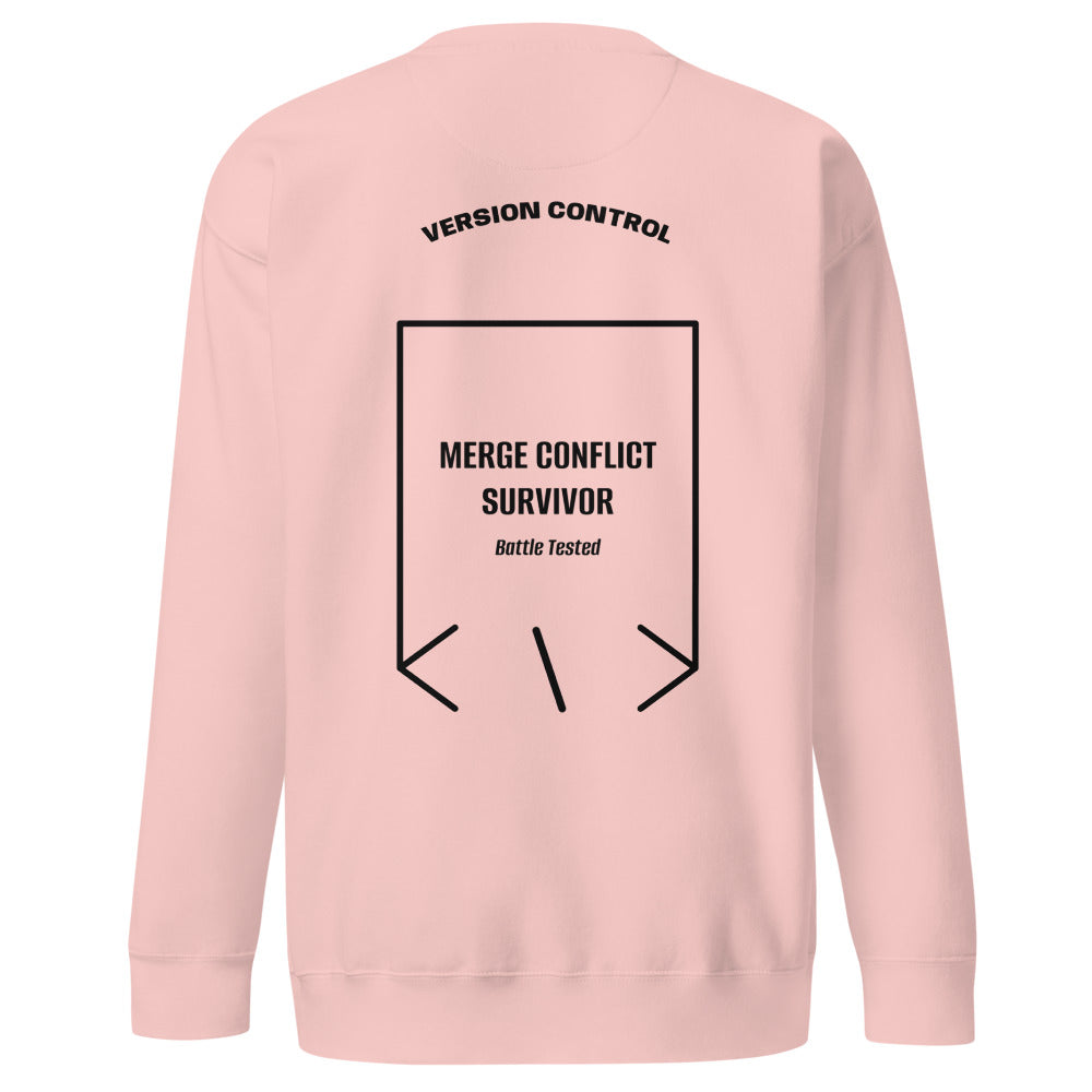 Merge Conflict Survivor — Light Pink Black back mockup