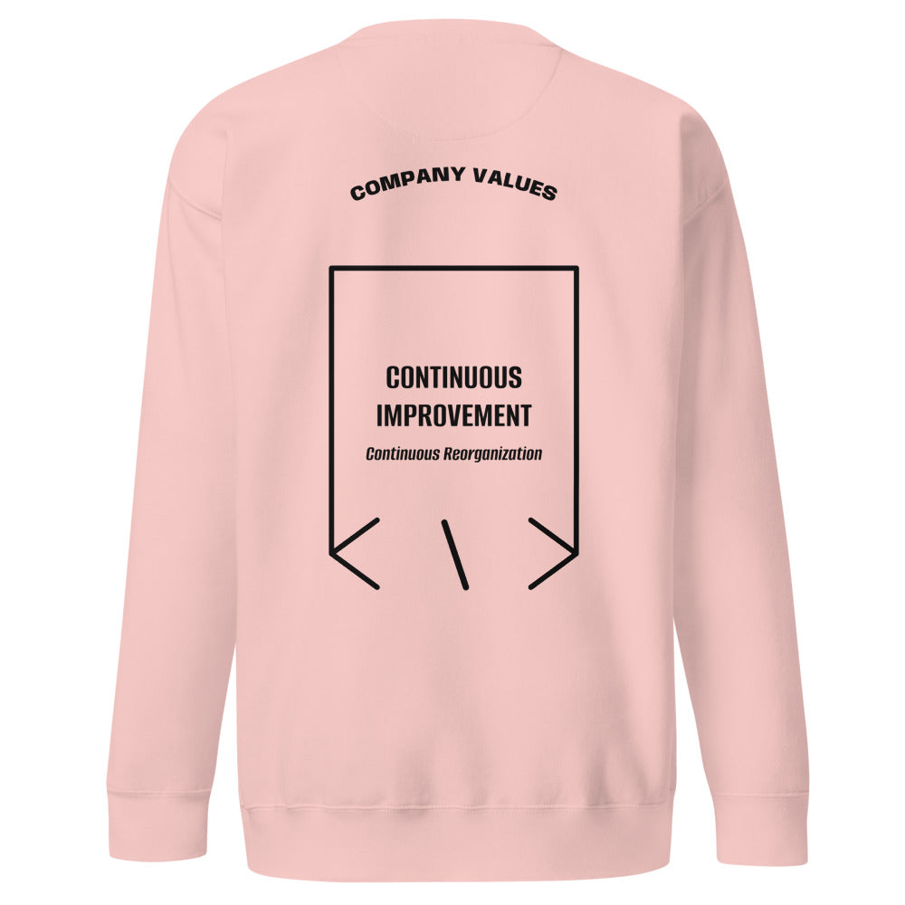 Continuous Improvement — Light Pink Black back mockup