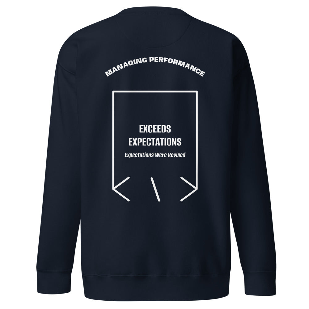 Exceeds Expectations — Navy Blazer White back mockup