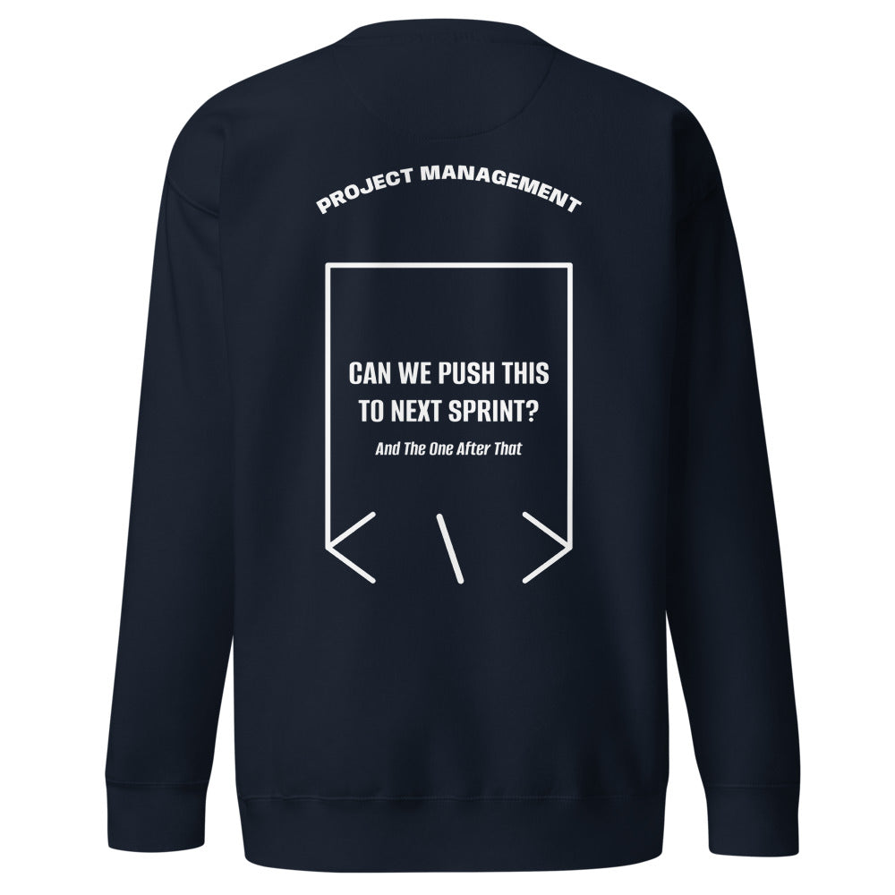 Can We Push This To Next Sprint? — Navy Blazer White back mockup